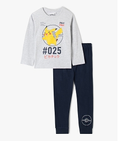 pyjama garcon en jersey bicolore a motif pikachu - pokemon grisI026501_2