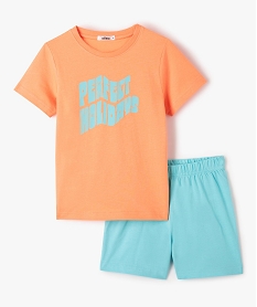 GEMO Pyjashort garçon avec inscription sur le buste orange standard