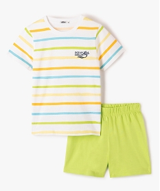 GEMO Pyjashort garçon avec haut rayé kaki chine