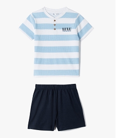 GEMO Pyjashort garçon bicolore avec haut rayé - LuluCastagnette Imprimé