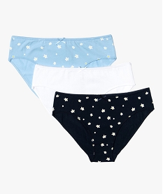 GEMO Culottes fille à motifs fleuris en coton biologique  (lot de 3) Imprimé