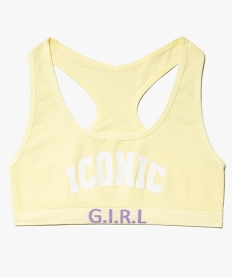 GEMO Brassière fille avec inscription girly jaune vif
