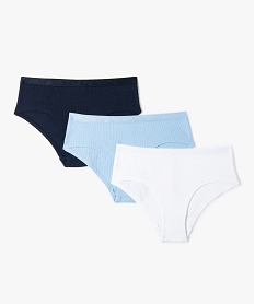 GEMO Shorties unis avec ceinture satinée fille (lot de 3) coloris assortis