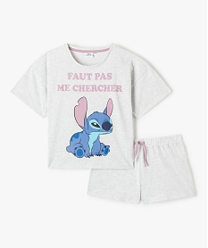 GEMO Pyjashort fille avec motif Stitch et message - Disney gris standard
