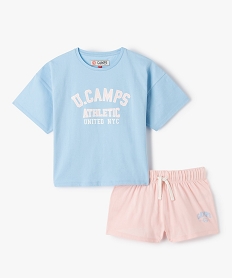 GEMO Pyjashort fille bicolore avec inscription - Camps United bleu standard