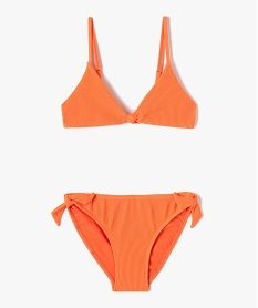 maillot de bain fille 2 pieces avec haut triangle orangeI032501_1