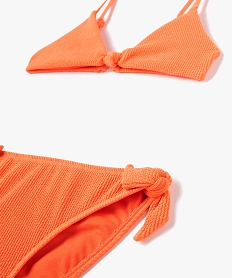maillot de bain fille 2 pieces avec haut triangle orangeI032501_2