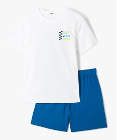 GEMO Pyjashort garçon avec inscription dans le dos blanc standard