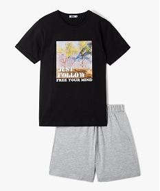 GEMO Pyjashort garçon avec motif skate sur le haut kaki vif