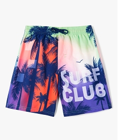 GEMO Short de surf garçon à motifs palmiers Imprimé