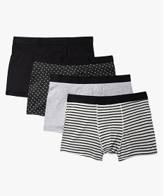 GEMO Boxer homme en coton (lot de 4) Noir