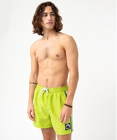 GEMO Short de bain homme look sportswear Vert