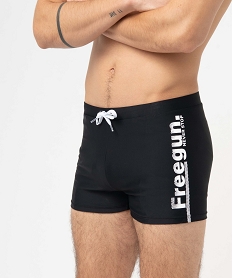 maillot de bain homme forme boxer avec inscription - freegun noirI041601_2