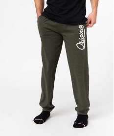 GEMO Pantalon de pyjama en jersey à taille élastique homme Vert