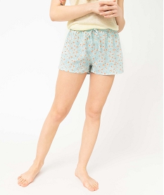 GEMO Short de pyjama femme ample et fluide à motifs Imprimé