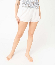 short de pyjama femme avec bas brode beigeI042701_1