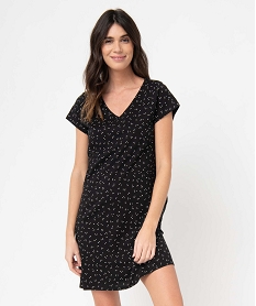 GEMO Chemise de nuit imprimée à manches courtes femme Bleu