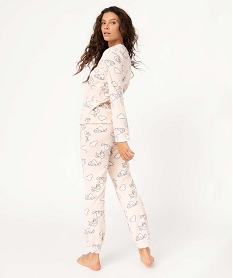 pyjama femme en polaire a imprime all over imprime pyjamas ensembles vestesI045001_3