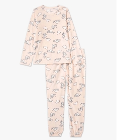 pyjama femme en polaire a imprime all over imprimeI045001_4