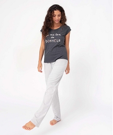 pyjama bicolore avec message femme multicolore pyjamas ensembles vestesI045101_1