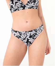 GEMO Bas de maillot de bain femme forme tanga à motifs fleuris Violet
