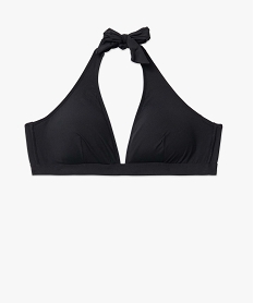 haut de maillot de bain femme grande taille forme triangle foulard noir haut de maillots de bainI049301_4
