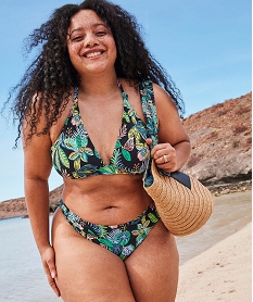 GEMO Haut de maillot de bain femme grande taille forme triangle imprime tropical