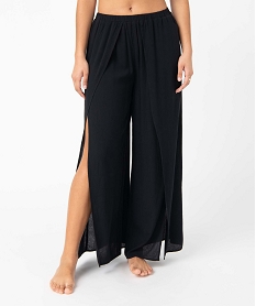 pantalon de plage femme ouvert sur l’avant noir vetements de plageI049901_1