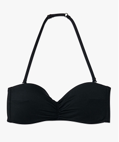 haut de maillot de bain femme forme bandeau avec bretelles amovibles noirI052001_4