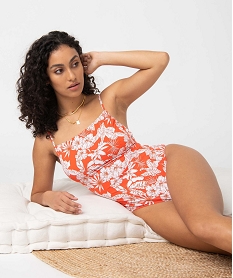 GEMO Maillot de bain femme une pièce à motifs fleuris Imprimé