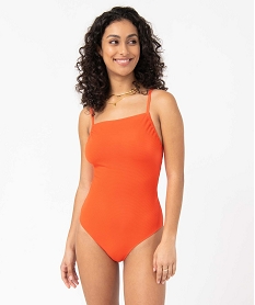 maillot de bain femme une piece en maille texturee orangeI052501_2