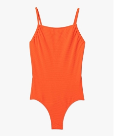 maillot de bain femme une piece en maille texturee orangeI052501_4