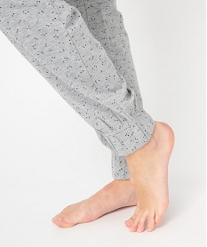 pantalon de pyjama imprime avec bas elastique femme gris bas de pyjamaI053601_2