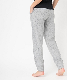 pantalon de pyjama imprime avec bas elastique femme gris bas de pyjamaI053601_3