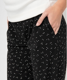 pantalon de pyjama imprime avec bas elastique femme noirI053701_2