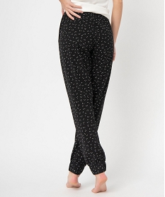 pantalon de pyjama imprime avec bas elastique femme noir bas de pyjamaI053701_3