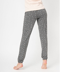 pantalon de pyjama femme en maille fine avec bas resserre gris bas de pyjamaI053801_3