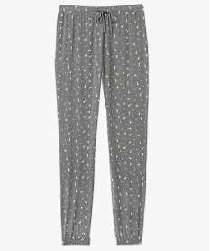 pantalon de pyjama femme en maille fine avec bas resserre grisI053801_4
