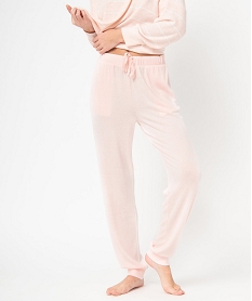 GEMO Pantalon de pyjama en maille fine femme rose chine