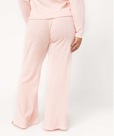 pantalon d’interieur femme grande taille en maille cotelee rose bas de pyjamaI054601_3