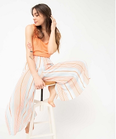 GEMO Bas de pyjama femme léger et imprimé impirme rayures & silhouette