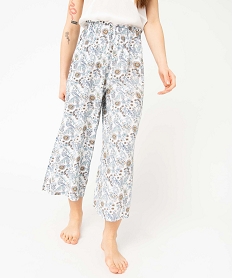 bas de pyjama femme fluide a motif fleuri imprime bas de pyjamaI055101_2
