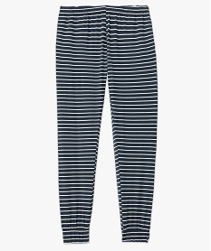 pantalon de pyjama femme raye avec bas resserre bleu bas de pyjamaI055201_4