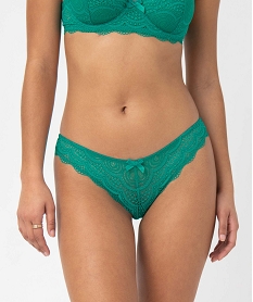 GEMO Culottes en dentelle et tulle femme (lot de 2) Vert