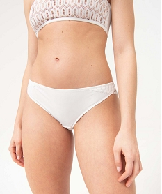 GEMO Culotte en dentelle et microfibre femme blanc chine