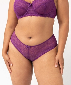 shorty en dentelle et tulle femme grande taille violet shortiesI061001_1