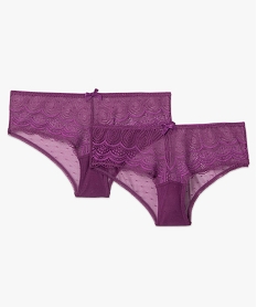 shorty en dentelle et tulle femme (lot de 2) violet shortiesI061101_4
