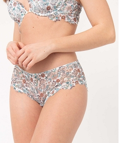 GEMO Shorty femme en dentelle transparente Imprimé