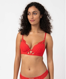 GEMO Soutien-gorge forme corbeille en dentelle et tulle rouge standard