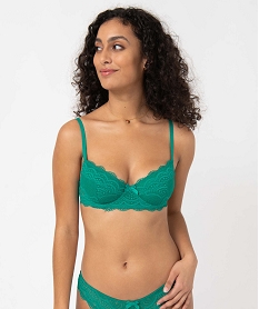 GEMO Soutien-gorge à armatures forme corbeille en dentelle Vert